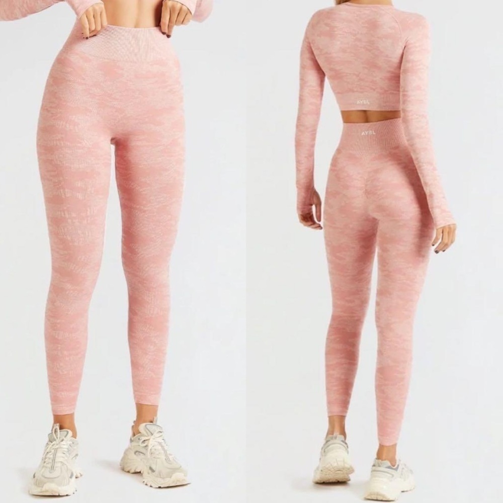 AYBL CAMO SEAMLESS LEGGING Peach Sz Small Women #BEAYBL